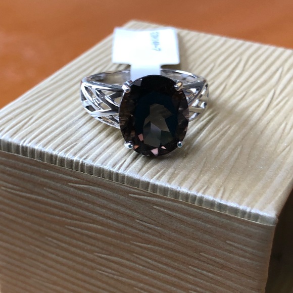 Jewelry - Brazilian smoky topaz Sterling silver ring 3.4 ct